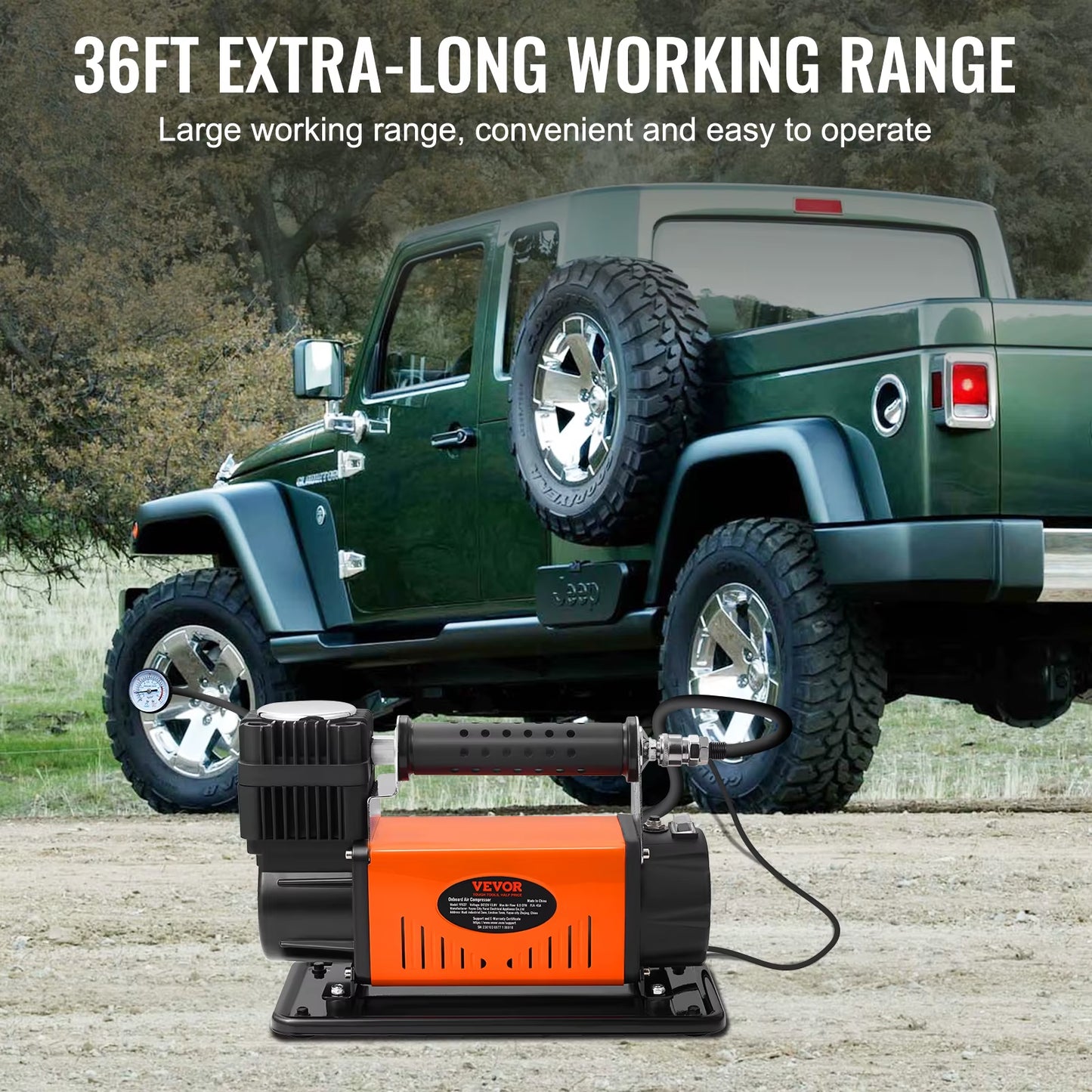 12V Air Compressor Heavy Duty 150PSI Car Offroad Air Compressor Portable Truck Tire Inflator Air Pump for Jeep Vehicle SUV