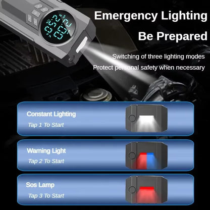 Jump Starter 4 in 1 Air Compressor Power Bank Portable Battery for 12V Car Emergency Booster Starting Device Tire Inflator Pump