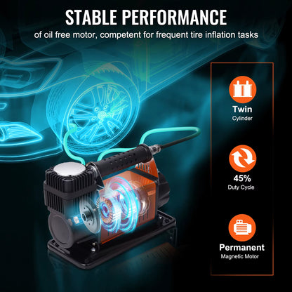 12V Air Compressor Heavy Duty 150PSI Car Offroad Air Compressor Portable Truck Tire Inflator Air Pump for Jeep Vehicle SUV